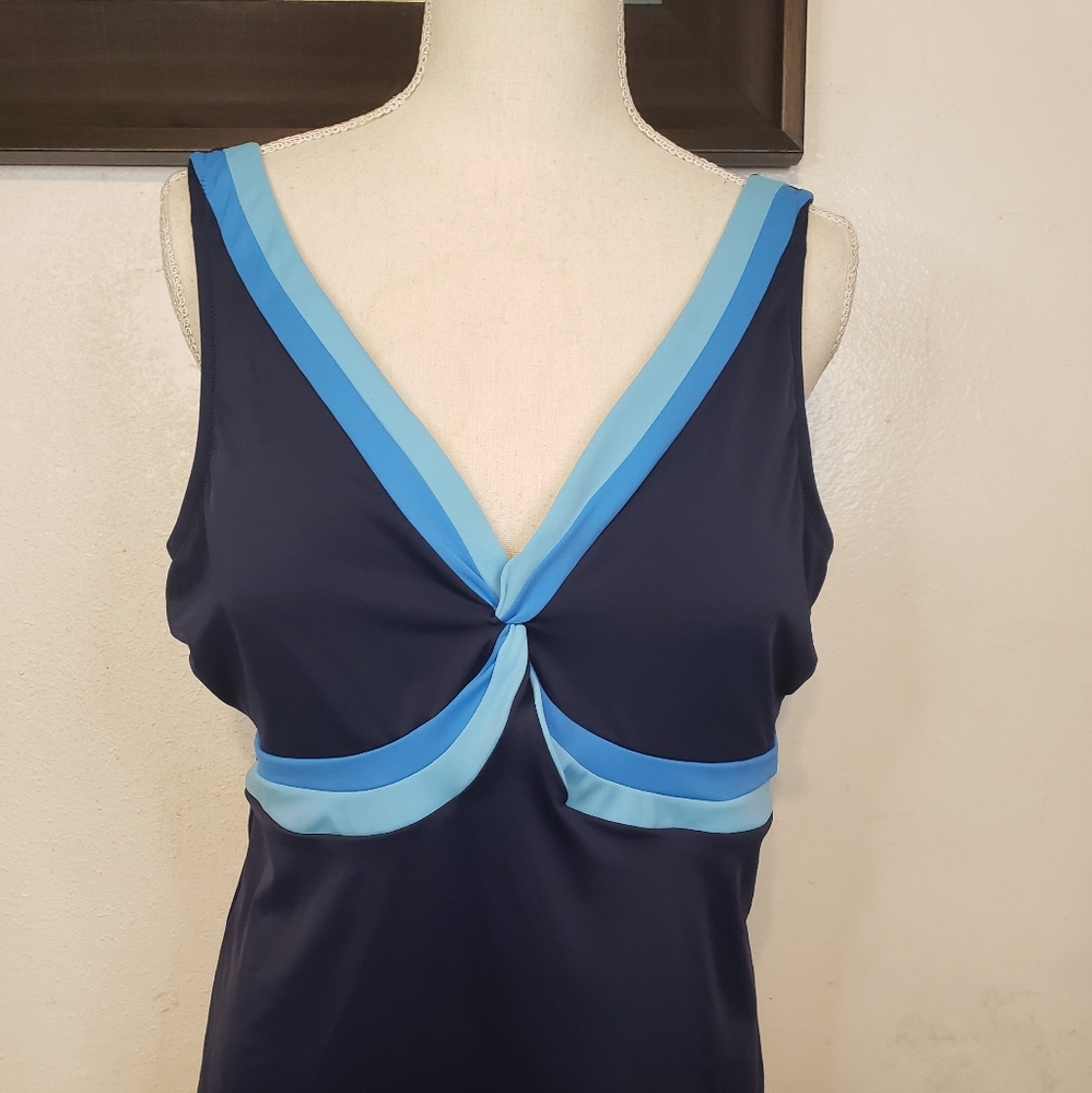 Lands' End Navy Blue Tankini Top